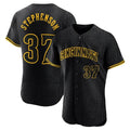 Crovyle C.Reds #37 Tyler Stephenson Player Black Snake Skin City Limited Elite Home Stitched Jerseys