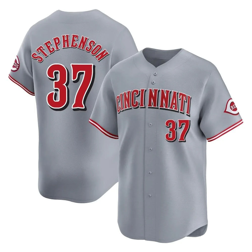 Crovyle C.Reds #37 Tyler Stephenson Player Gray Home Limited Stitched Jerseys