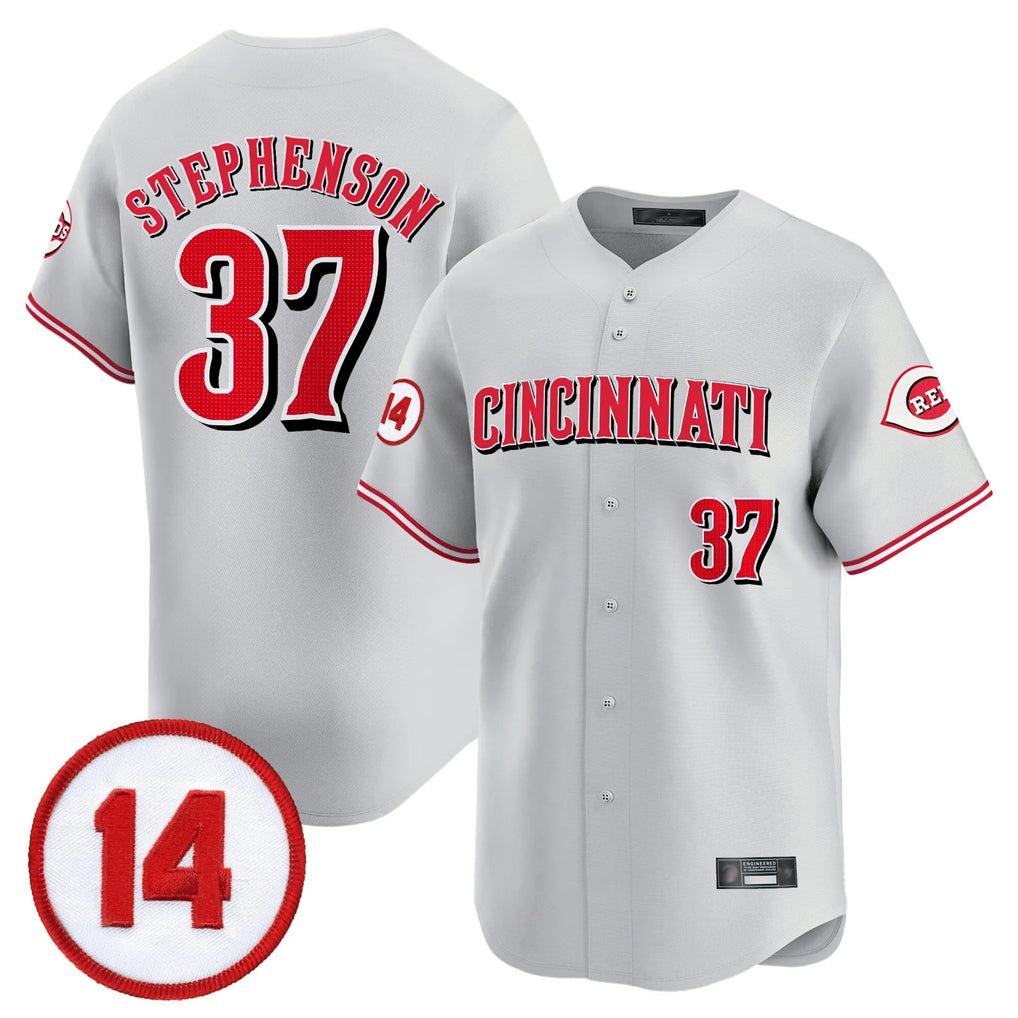 Crovyle C.Reds #37 Tyler Stephenson Player Gray Vapor Premier Limited Home Stitched Jerseys