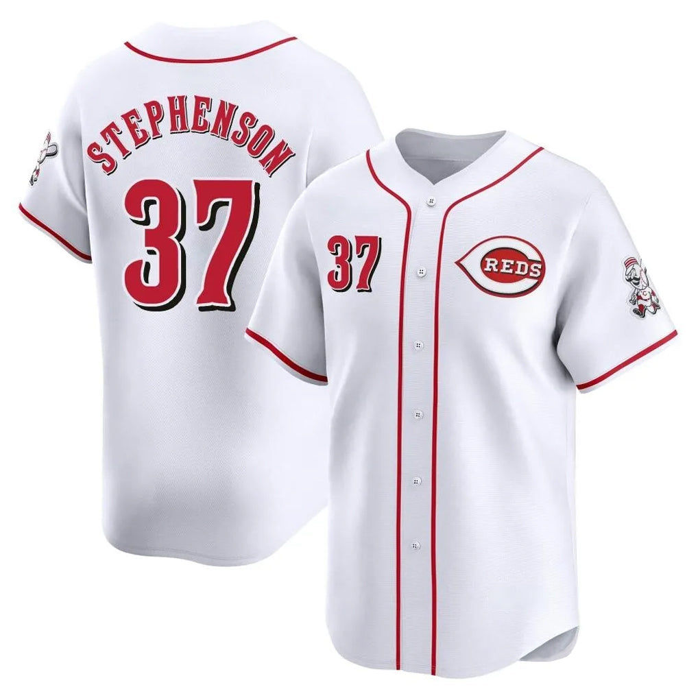 Crovyle C.Reds #37 Tyler Stephenson Player White Home Limited Stitched Jerseys