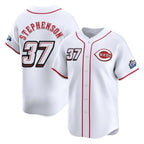 Crovyle C.Reds #37 Tyler Stephenson Player White Speedway Classic Home Limited Stitched Jerseys