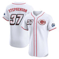 Crovyle C.Reds #37 Tyler Stephenson Player White Speedway Classic Limited Elite Home Stitched Jerseys