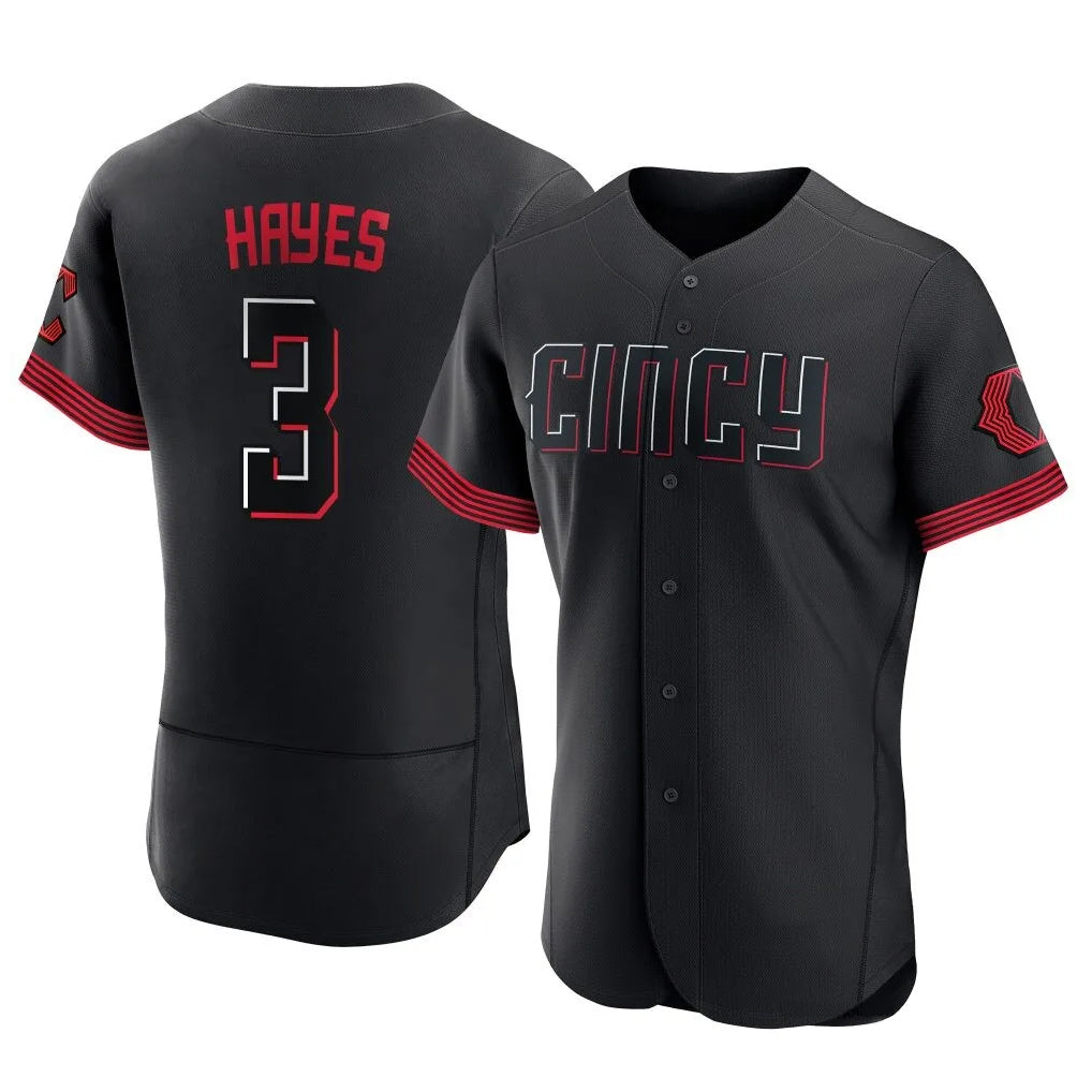 Crovyle C.Reds #3 Ke'Bryan Hayes Player Black City Connect Limited Elite Home Stitched Jerseys