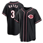 Crovyle C.Reds #3 Ke'Bryan Hayes Player Black Fashion Out Home Game Stitched Jerseys