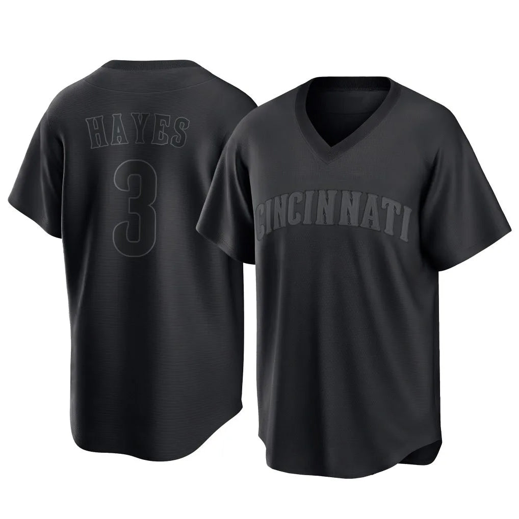 Crovyle C.Reds #3 Ke'Bryan Hayes Player Black T-shirt Game Home Stitched Jerseys
