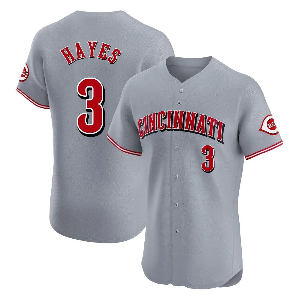 Crovyle C.Reds #3 Ke'Bryan Hayes Player Gray Limited Elite Home Stitched Jerseys
