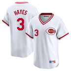 Crovyle C.Reds #3 Ke'Bryan Hayes Player White Cooperstown Collection Limited T-shirt Home Stitched Jerseys