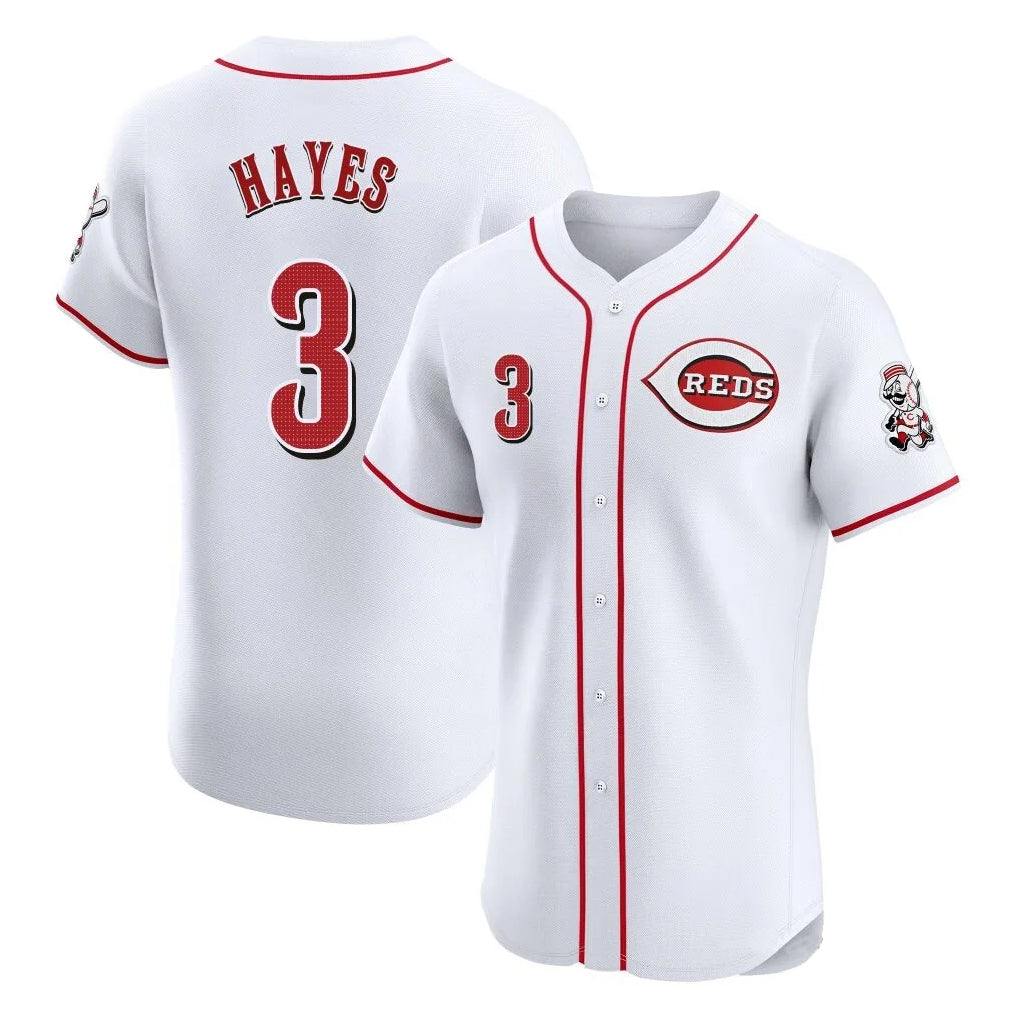 Crovyle C.Reds #3 Ke'Bryan Hayes Player White Limited Elite Home Stitched Jerseys