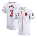 Crovyle C.Reds #3 Ke'Bryan Hayes Player White Limited Elite Home Stitched Jerseys