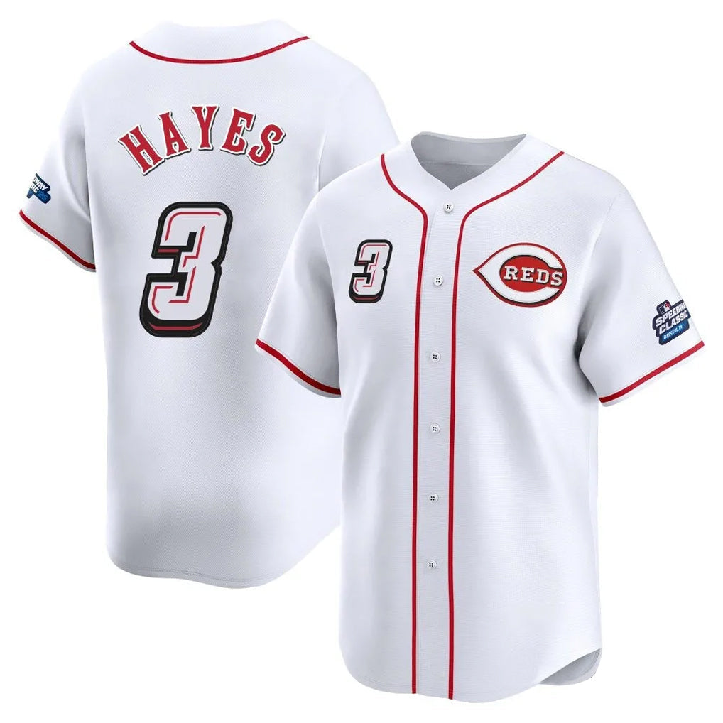 Crovyle C.Reds #3 Ke'Bryan Hayes Player White Speedway Classic Home Limited Stitched Jerseys