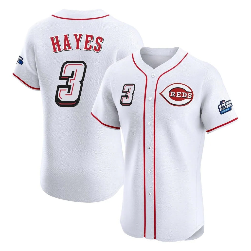 Crovyle C.Reds #3 Ke'Bryan Hayes Player White Speedway Classic Limited Elite Home Stitched Jerseys