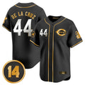 Crovyle C.Reds #44 Elly De La Cruz Player Black-Gold Vapor Premier Limited Home Stitched Jerseys