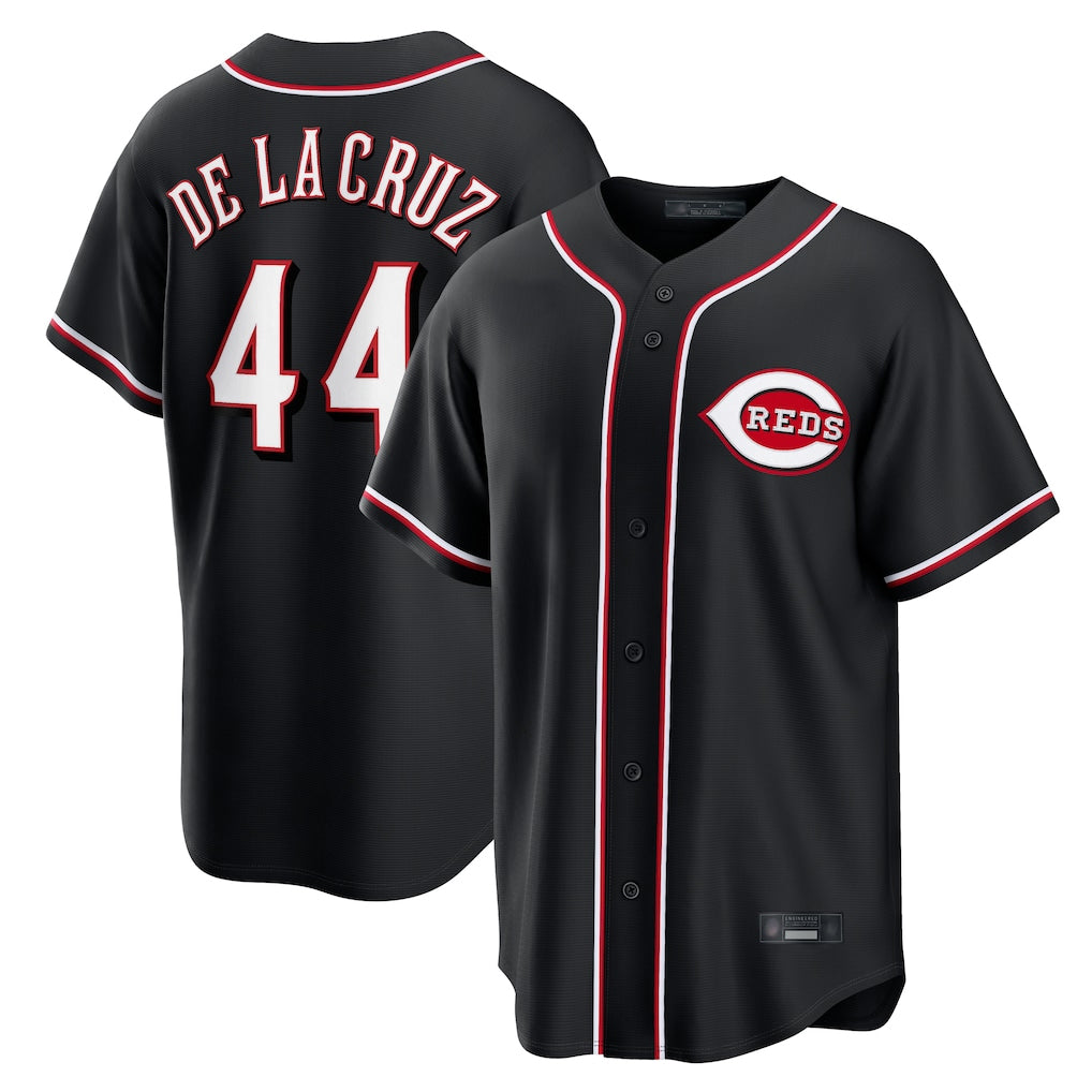 Crovyle C.Reds #44 Elly De La Cruz Player Black Fashion Out Home Game Stitched Jerseys