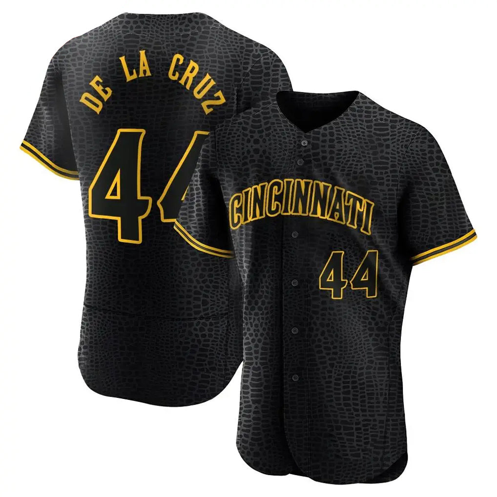 Crovyle C.Reds #44 Elly De La Cruz Player Black Snake Skin City Limited Elite Home Stitched Jerseys