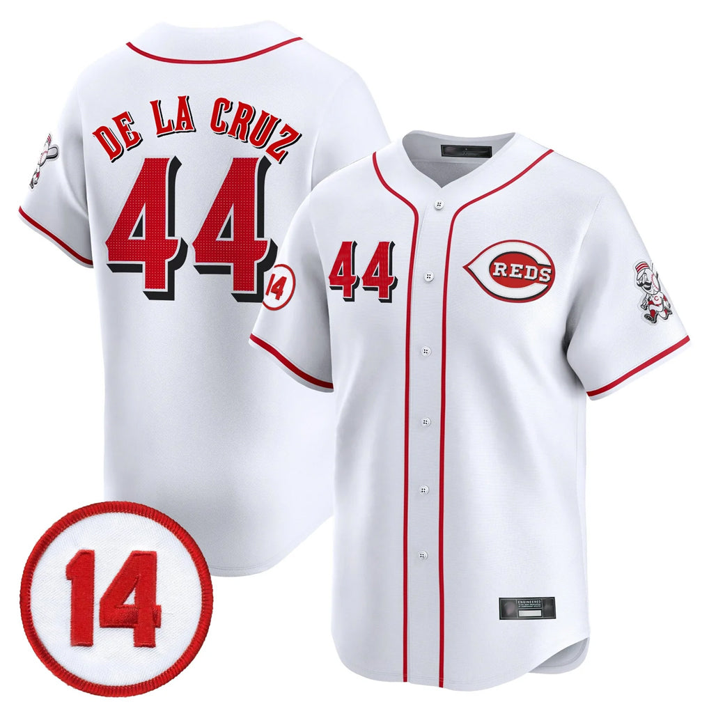 Crovyle C.Reds #44 Elly De La Cruz Player White Vapor Premier Limited Home Stitched Jerseys