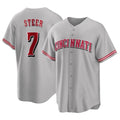 Crovyle C.Reds #7 Spencer Steer Player Gray Home Game Stitched Jerseys