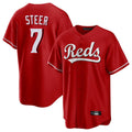 Crovyle C.Reds #7 Spencer Steer Player Red Home Game Stitched Jerseys
