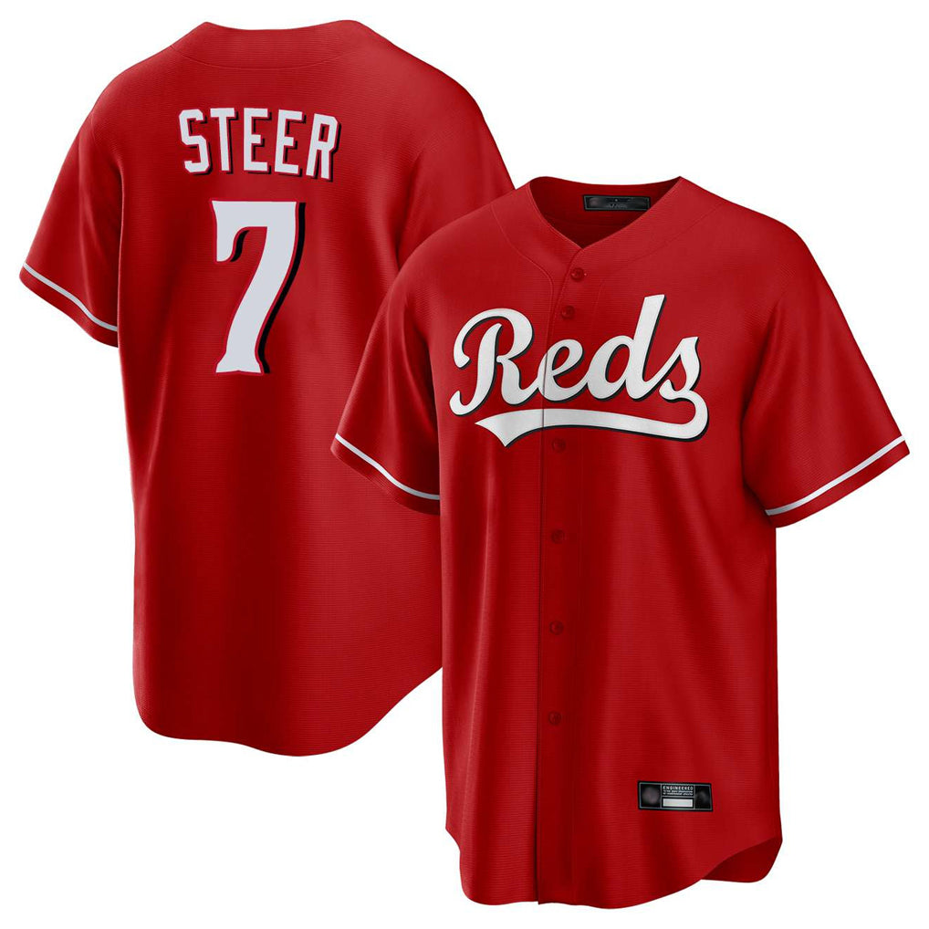 Crovyle C.Reds #7 Spencer Steer Player Red Home Game Stitched Jerseys