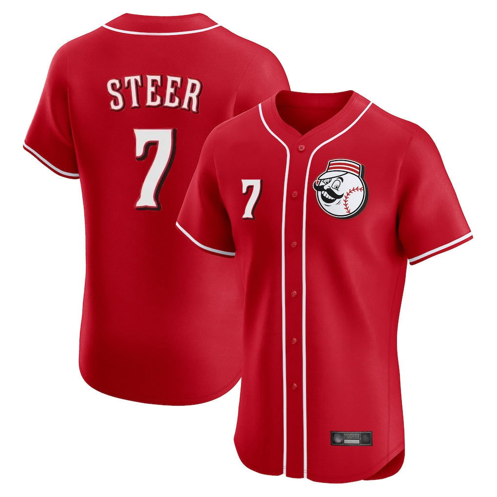 Crovyle C.Reds #7 Spencer Steer Player Red Limited Elite Home Game Stitched Jerseys