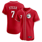 Crovyle C.Reds #7 Spencer Steer Player Red Limited Elite Home Game Stitched Jerseys