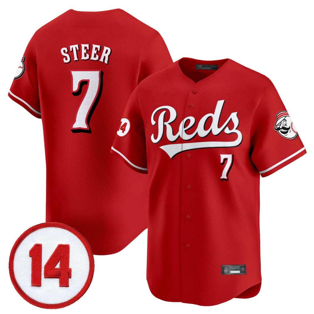 Crovyle C.Reds #7 Spencer Steer Player Red Vapor Premier Limited Home Stitched Jerseys