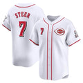 Crovyle C.Reds #7 Spencer Steer Player White Home Limited Stitched Jerseys