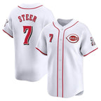 Crovyle C.Reds #7 Spencer Steer Player White Home Limited Stitched Jerseys