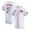 Crovyle C.Reds #7 Spencer Steer Player White Speedway Classic Limited Elite Home Stitched Jerseys