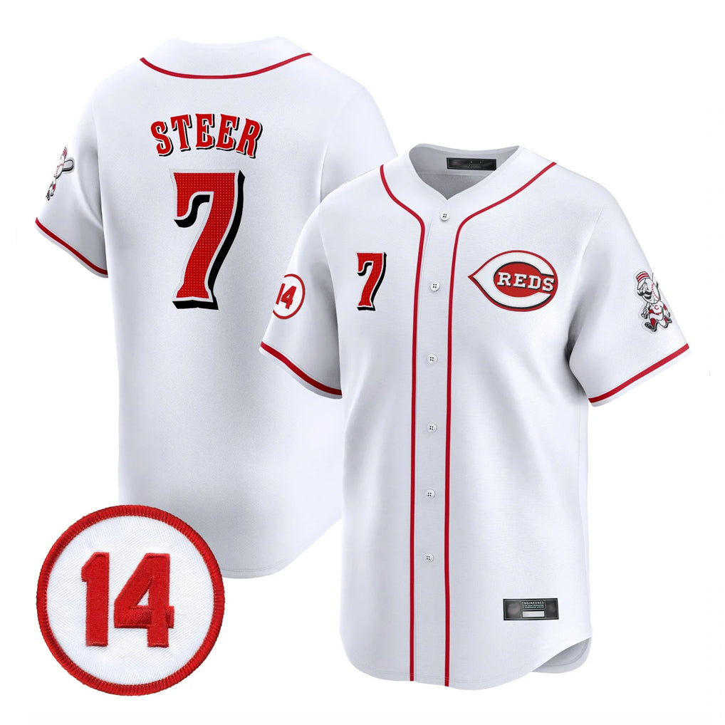Crovyle C.Reds #7 Spencer Steer Player White Vapor Premier Limited Home Stitched Jerseys