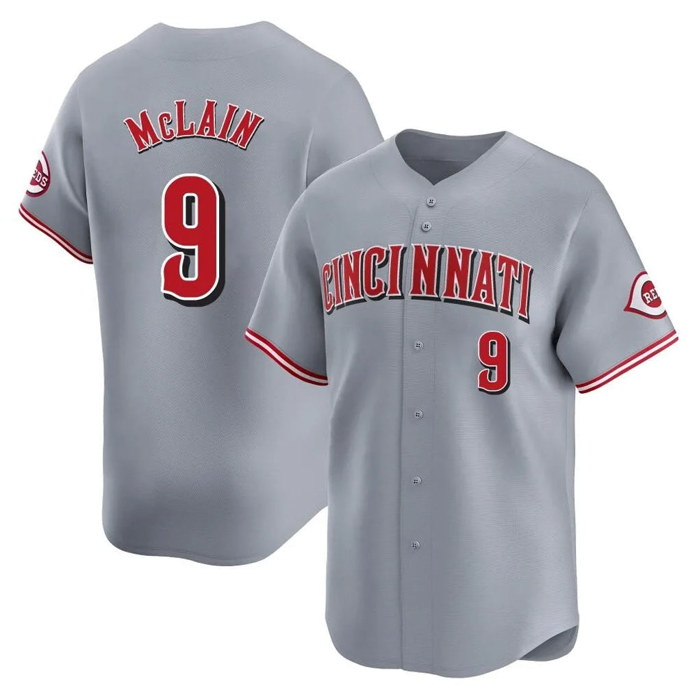 Crovyle C.Reds #9 Matt McLain Player Gray Home Limited Stitched Jerseys