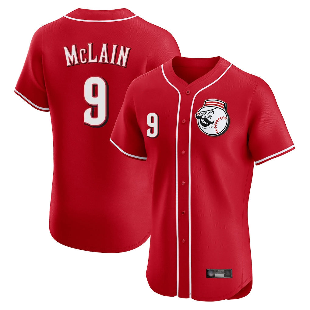 Crovyle C.Reds #9 Matt McLain Player Red Limited Elite Home Game Stitched Jerseys