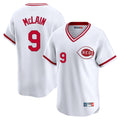 Crovyle C.Reds #9 Matt McLain Player White Cooperstown Collection Limited T-shirt Home Stitched Jerseys