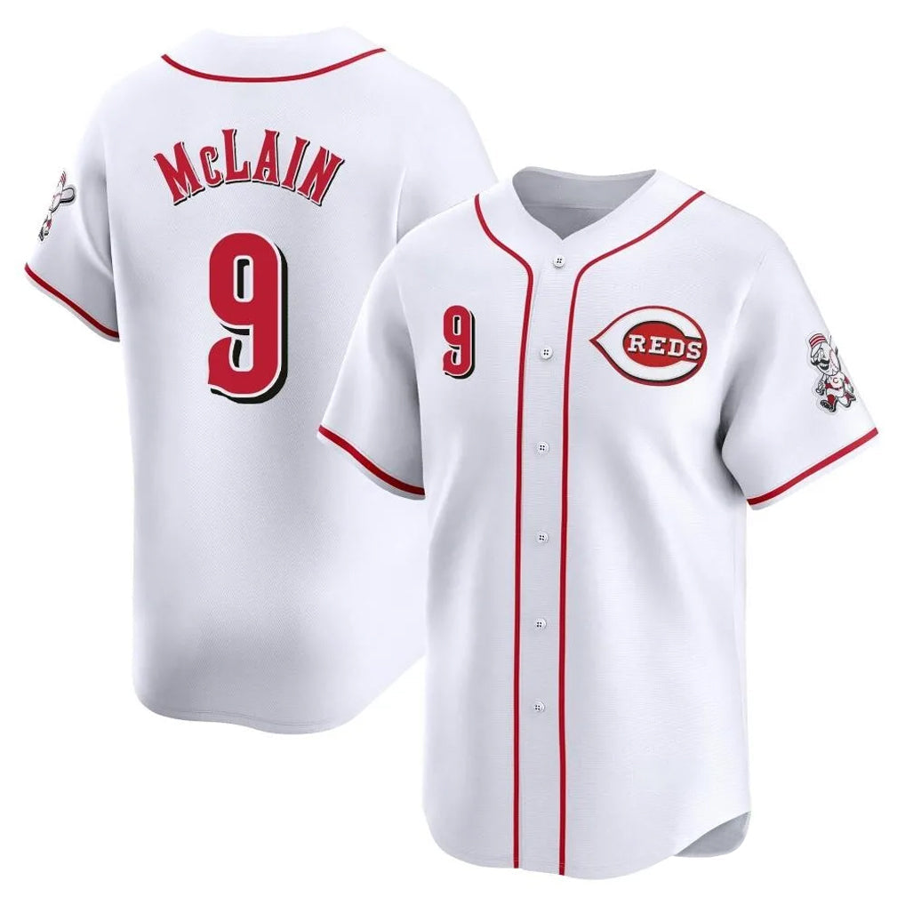 Crovyle C.Reds #9 Matt McLain Player White Home Limited Stitched Jerseys