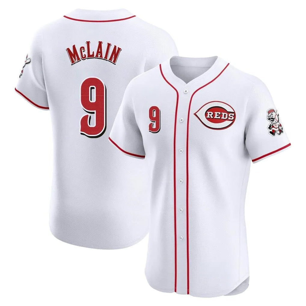Crovyle C.Reds #9 Matt McLain Player White Limited Elite Home Stitched Jerseys