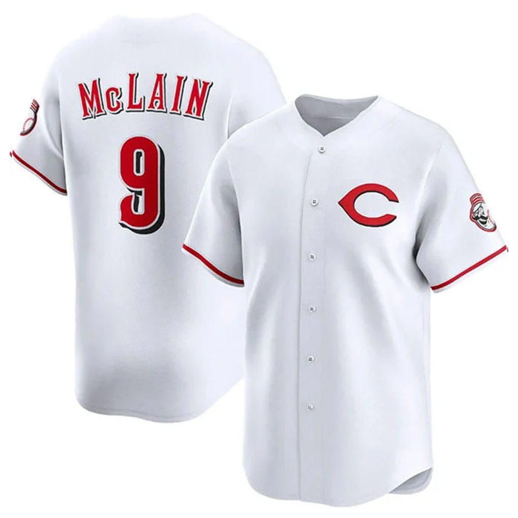 Crovyle C.Reds #9 Matt McLain Player White Limited Home Stitched Jerseys