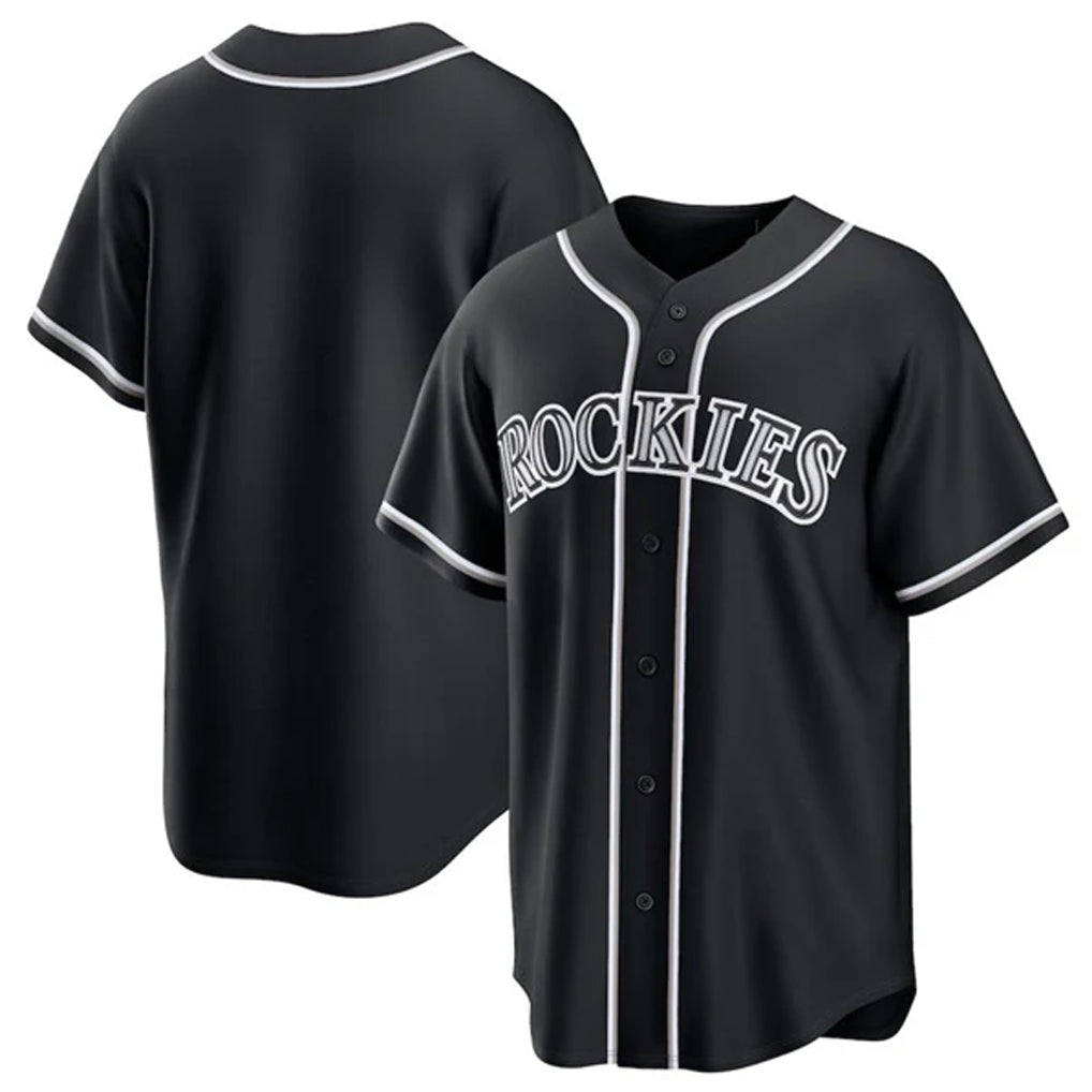 Crovyle C.Rockies Black Fashion Out Home Game Blank Player Stitched Jerseys