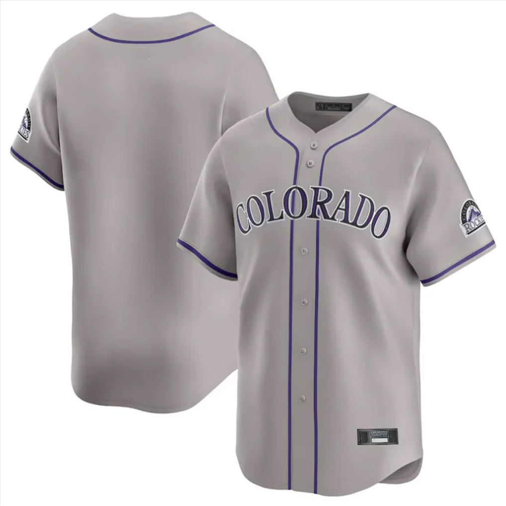 Crovyle C.Rockies Gray Limited Home Blank Player Stitched Jerseys