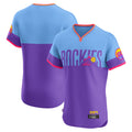 Crovyle C.Rockies Purple-Light Blue City Connect Limited Elite Home T-shirt Blank Player Stitched Jerseys
