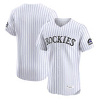 Crovyle C.Rockies White Limited Elite Home Blank Player Stitched Jerseys