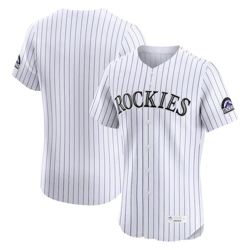 Crovyle C.Rockies White Limited Elite Home Blank Player Stitched Jerseys