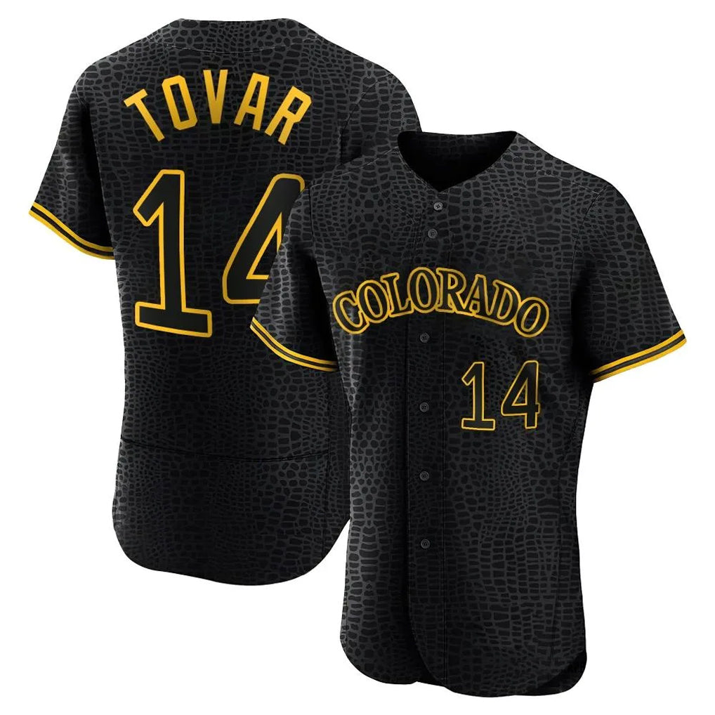 Crovyle C.Rockies #14 Ezequiel Tovar Player Black Snake Skin City Limited Elite Home Stitched Jerseys