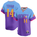 Crovyle C.Rockies #14 Ezequiel Tovar Player Purple-Light Blue City Connect Limited Home T-shirt Stitched Jerseys