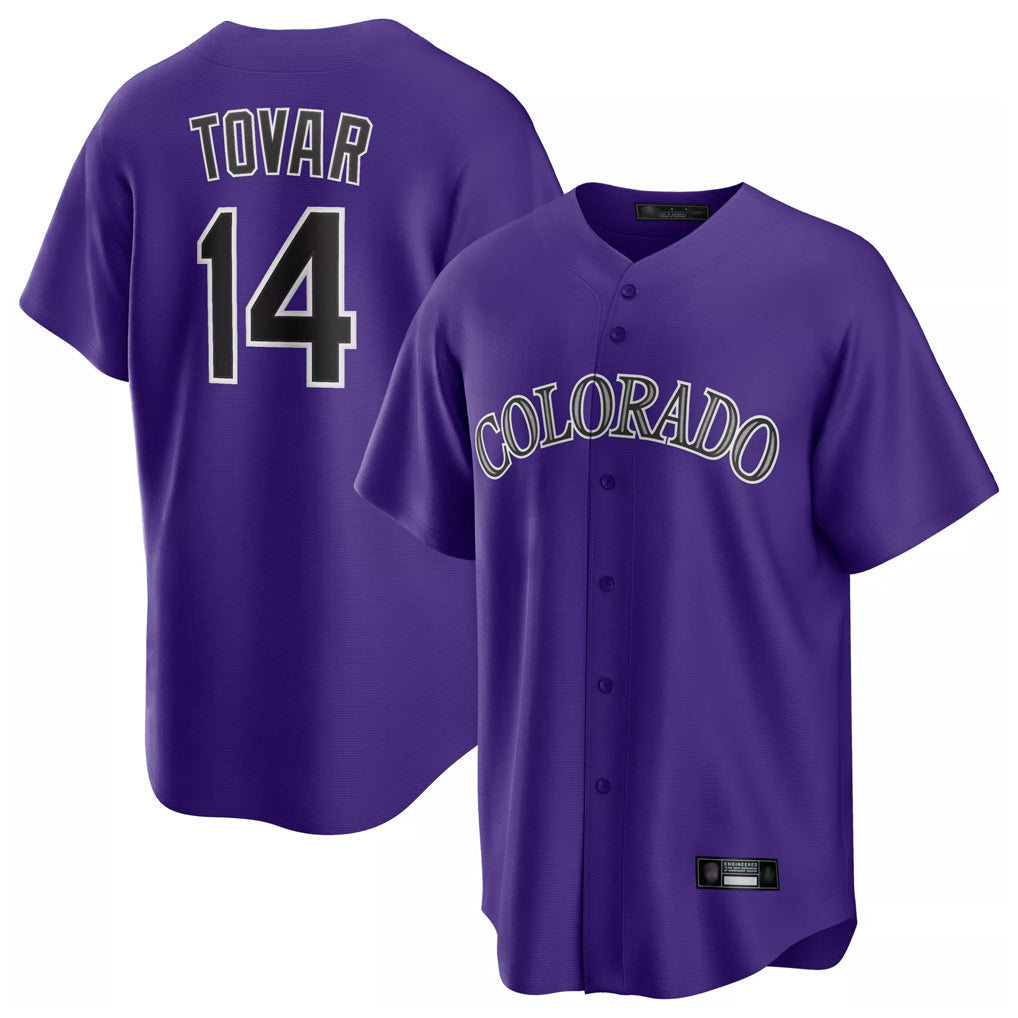 Crovyle C.Rockies #14 Ezequiel Tovar Player Purple Game Home Stitched Jerseys