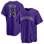 Crovyle C.Rockies #14 Ezequiel Tovar Player Purple Game Home Stitched Jerseys