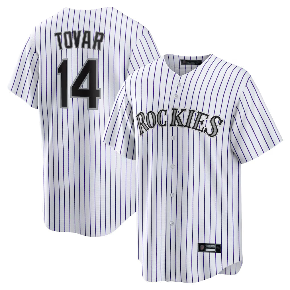 Crovyle C.Rockies #14 Ezequiel Tovar Player White Game Home Stitched Jerseys