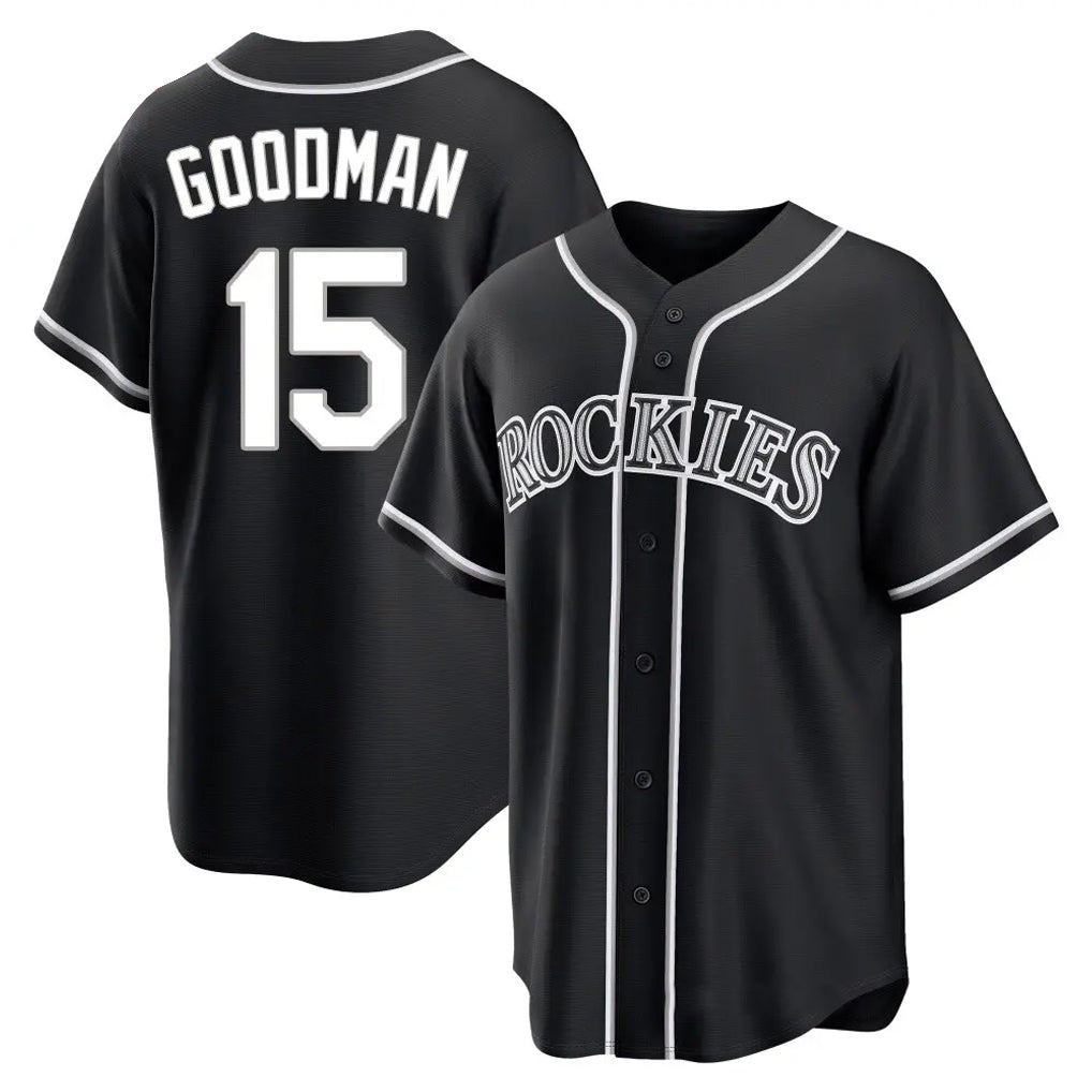 Crovyle C.Rockies #15 Hunter Goodman Player Black Fashion Out Home Game Stitched Jerseys