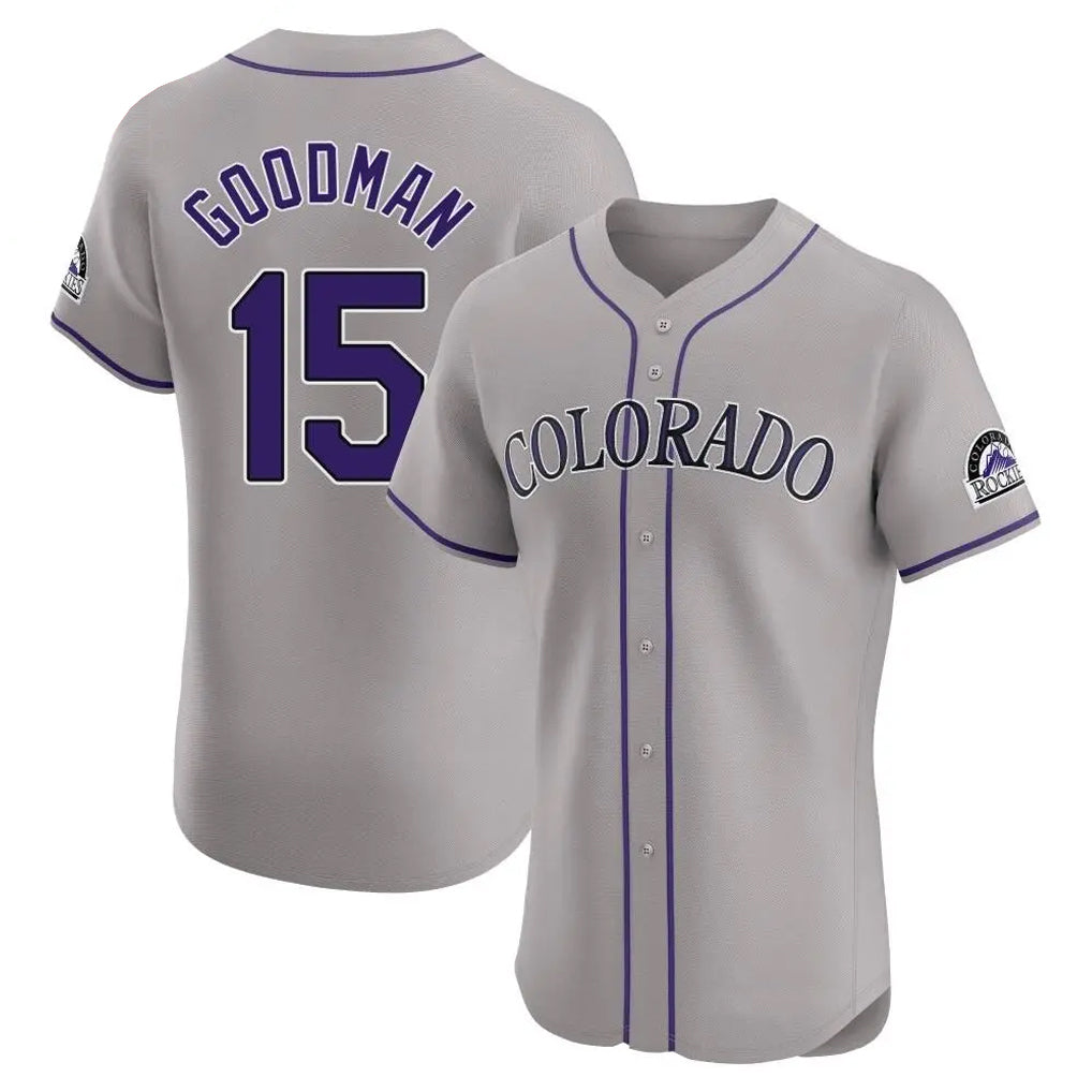 Crovyle C.Rockies #15 Hunter Goodman Player Gray Limited Elite Home Stitched Jerseys