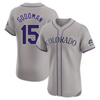 Crovyle C.Rockies #15 Hunter Goodman Player Gray Limited Elite Home Stitched Jerseys