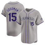 Crovyle C.Rockies #15 Hunter Goodman Player Gray Limited Home Stitched Jerseys
