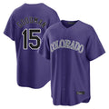 Crovyle C.Rockies #15 Hunter Goodman Player Purple Game Home Stitched Jerseys